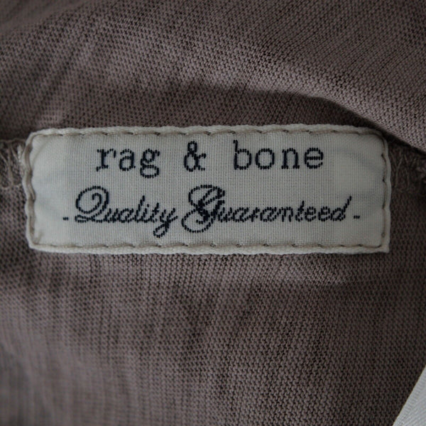 Rag n Bone Sz SP Taupe Multi Camo Drop Shoulder Side Slits Pima Cotton Knit Top