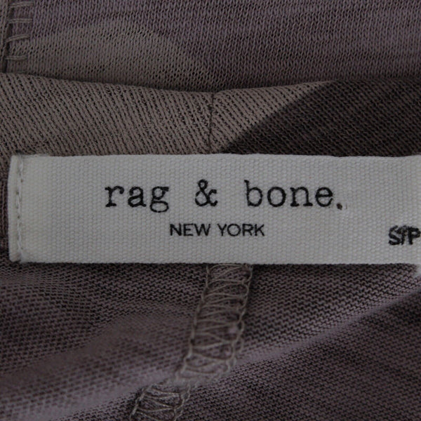 Rag n Bone Sz SP Taupe Multi Camo Drop Shoulder Side Slits Pima Cotton Knit Top