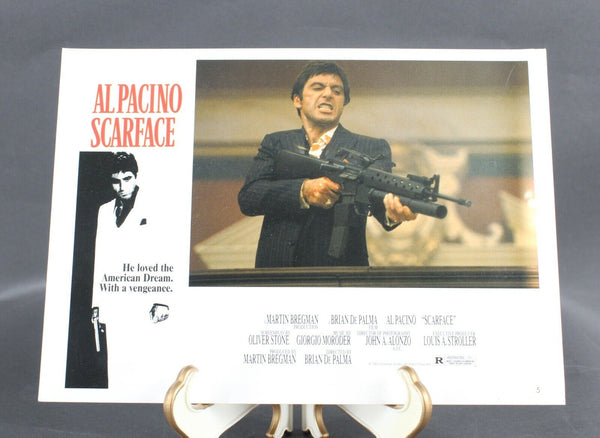 Al Pacino Scarface 1983 Universal Studio 8 X 11 Machine Gun Scene Photograph