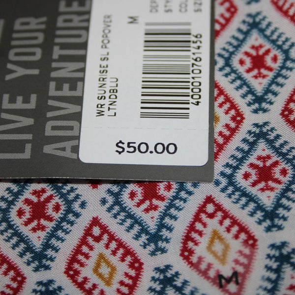 Eddie Bauer NEW $50 Sz M White Red Multi Color Sunrise Popover 100% Rayon Top