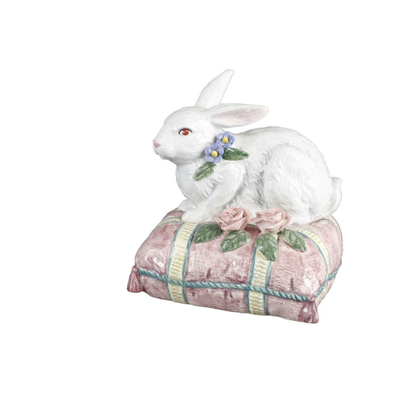 Lefton 1997 Yamada 4" White Pink Yellow Green Born Free Music Box