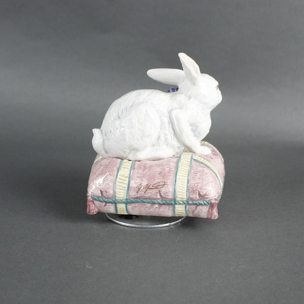 Lefton 1997 Yamada 4" White Pink Yellow Green Born Free Music Box