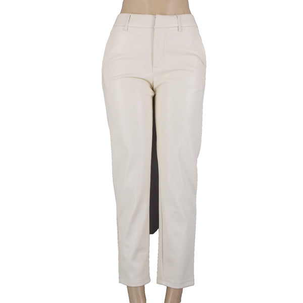 LBLC Pant The Label Sz S x 27.5  White Pockets Ankle 100% Polyester Pant