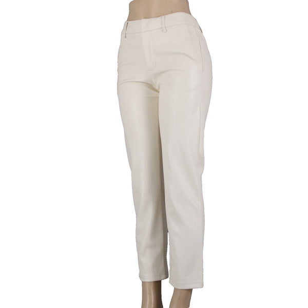 LBLC Pant The Label Sz S x 27.5  White Pockets Ankle 100% Polyester Pant