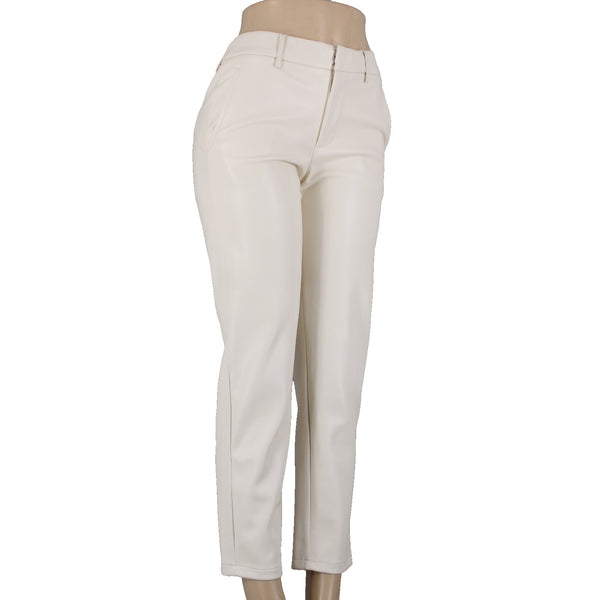 LBLC Pant The Label Sz S x 27.5  White Pockets Ankle 100% Polyester Pant