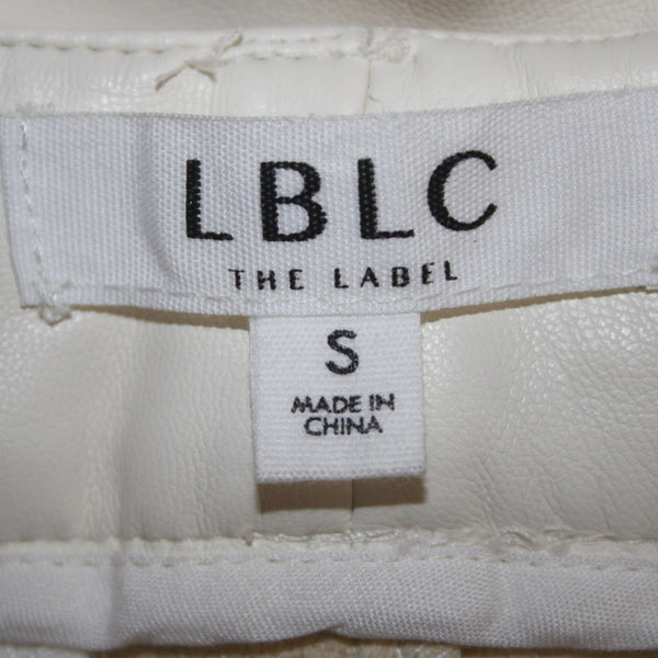 LBLC Pant The Label Sz S x 27.5  White Pockets Ankle 100% Polyester Pant