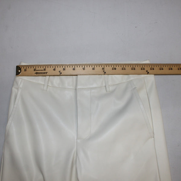 LBLC Pant The Label Sz S x 27.5  White Pockets Ankle 100% Polyester Pant