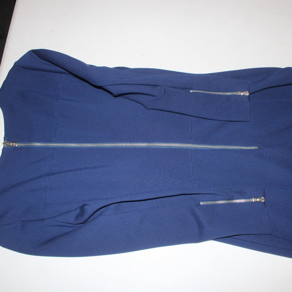 J Crew Dress Sz 2 Navy Blue Zipper Pencil Viscose Nylon Elastane Dress