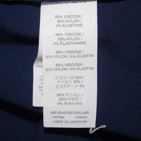 J Crew Dress Sz 2 Navy Blue Zipper Pencil Viscose Nylon Elastane Dress