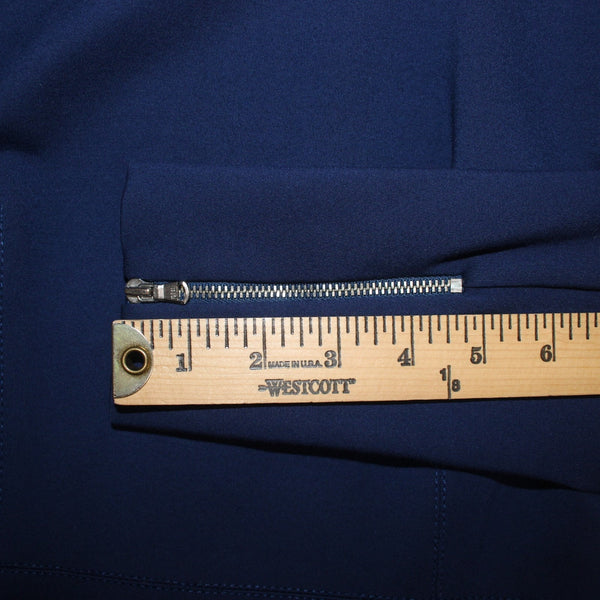 J Crew Dress Sz 2 Navy Blue Zipper Pencil Viscose Nylon Elastane Dress