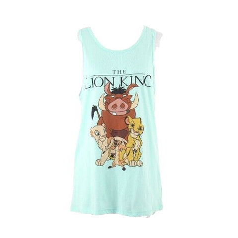 Disney Sz L 11-13 Juniors Mint Green Multi Lion King Cotton Polyester Top