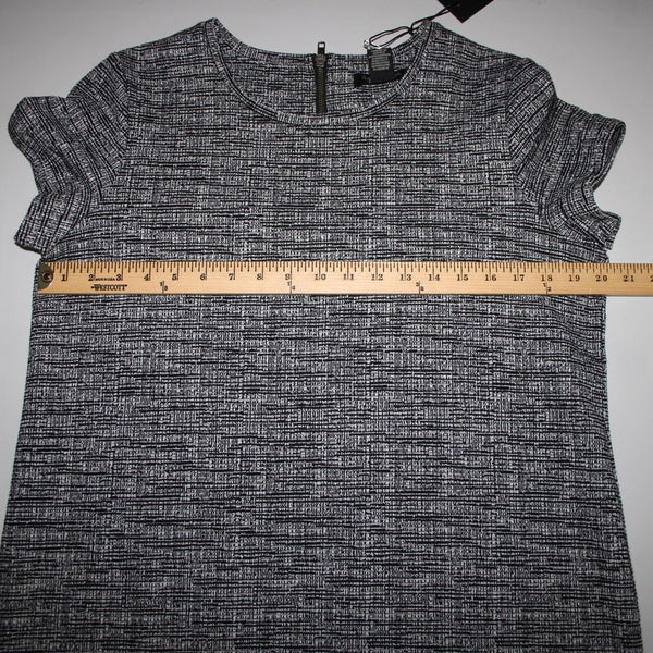 Rachel Zoe NEW Sz M Black White Short Sleeve Unlined Cotton Polyester Dress