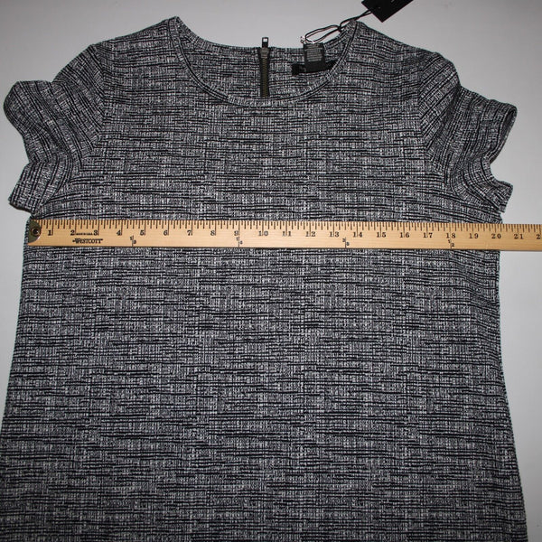 Rachel Zoe NEW Sz M Black White Short Sleeve Unlined Cotton Polyester Dress