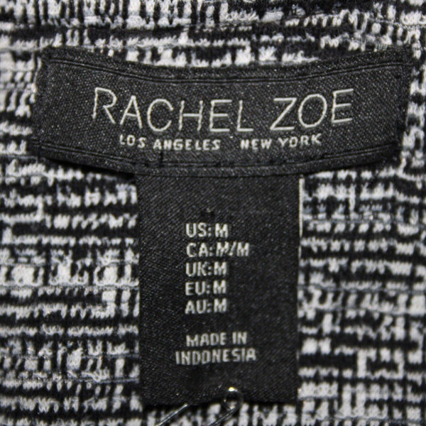 Rachel Zoe NEW Sz M Black White Short Sleeve Unlined Cotton Polyester Dress