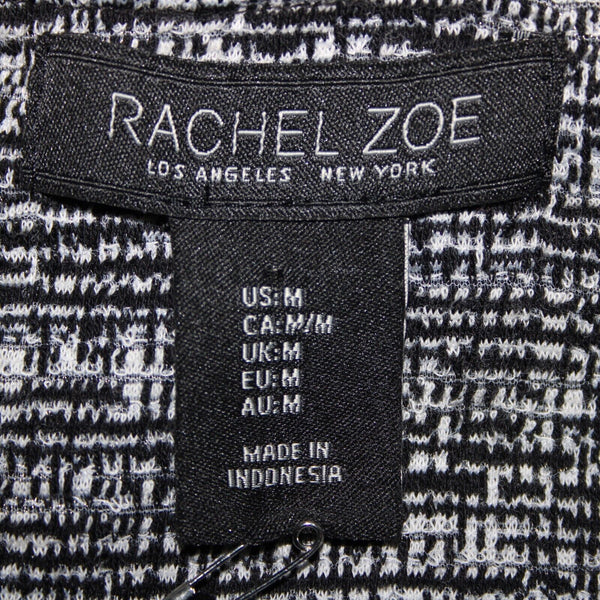 Rachel Zoe NEW Sz M Black White Short Sleeve Unlined Cotton Polyester Dress