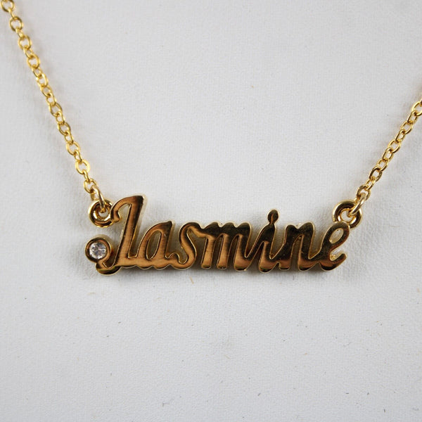 JASMINE NEW Name Goldtone Rhinestone Accent 14.5" W 4.5" Multi Ring Ext Necklace