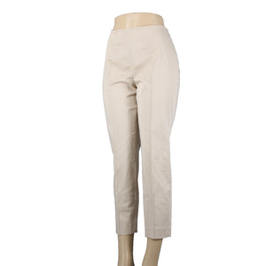Akris Bergdorf Goodman Sz 8 x 26 Tan Straight Leg Side Zip Cotton Capri Pant