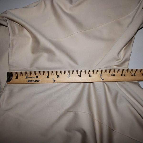Akris Bergdorf Goodman Sz 8 x 26 Tan Straight Leg Side Zip Cotton Capri Pant