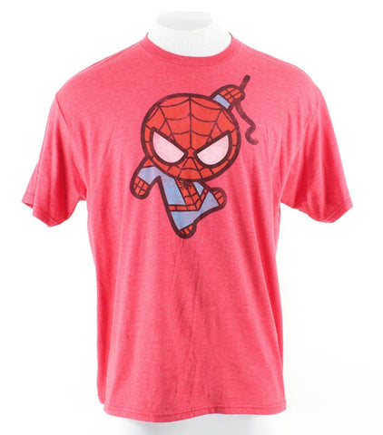 Marvel Mad Eng Sz XL Red Multi Spider Man Cotton Blend Short Sleeve T Shirt