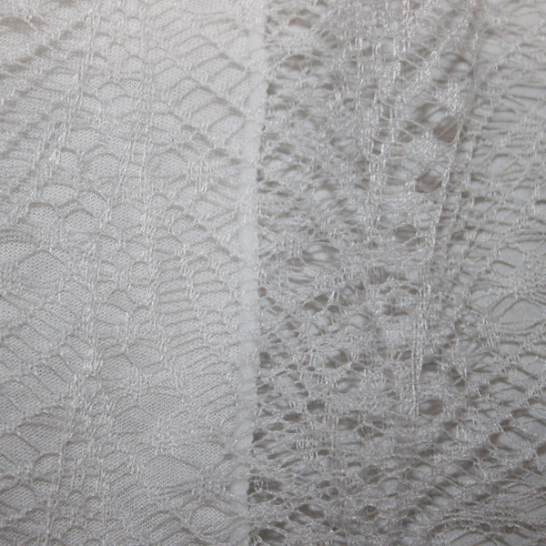 BCBG Maxazria Top Sz XXS White Lace Sleeves Lace Open Back Modal Nylon Top
