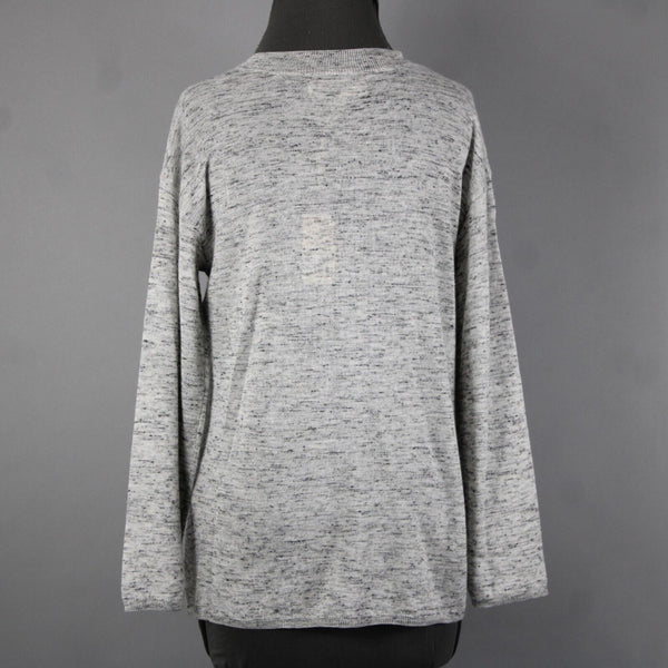 Max Studio Philomene NEW Sz XS Gray Multi Color Pockets Acrylic Nylon Linen Top