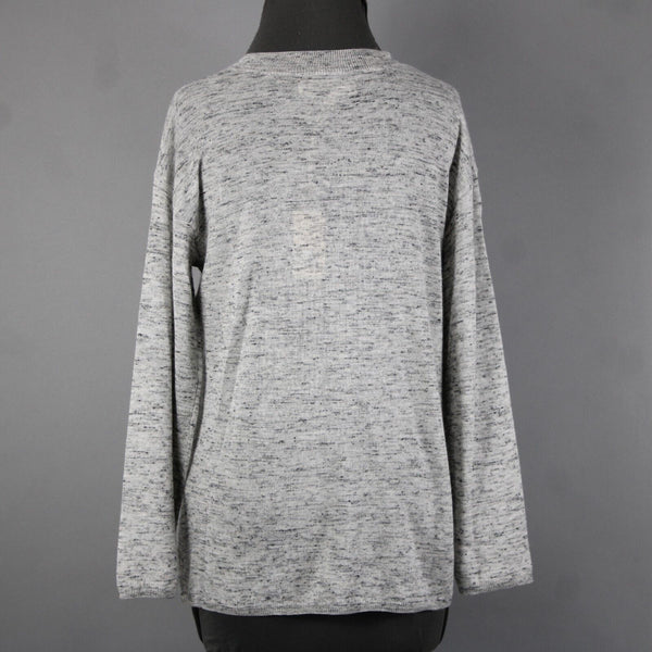 Max Studio Philomene NEW Sz XS Gray Multi Color Pockets Acrylic Nylon Linen Top