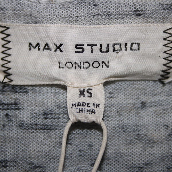 Max Studio Philomene NEW Sz XS Gray Multi Color Pockets Acrylic Nylon Linen Top