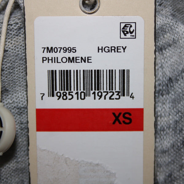 Max Studio Philomene NEW Sz XS Gray Multi Color Pockets Acrylic Nylon Linen Top