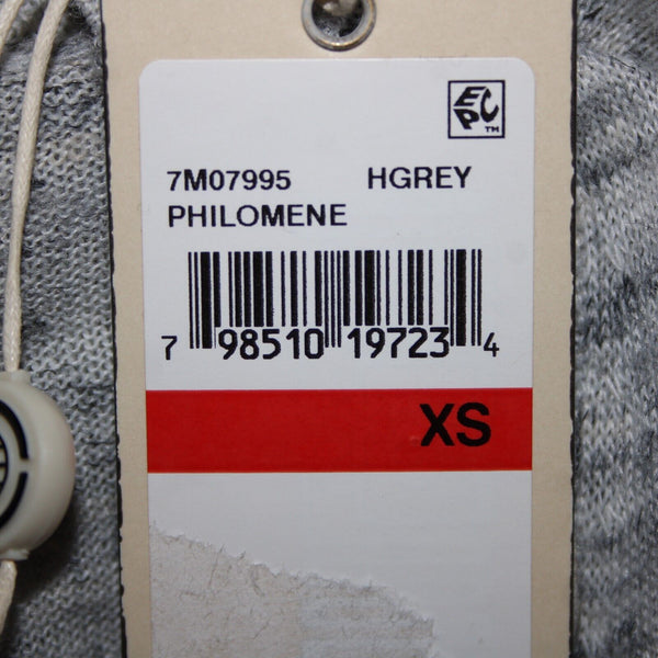 Max Studio Philomene NEW Sz XS Gray Multi Color Pockets Acrylic Nylon Linen Top