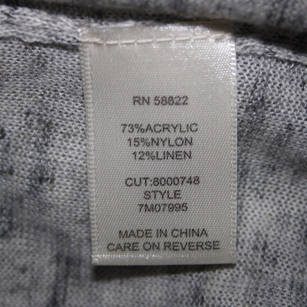 Max Studio Philomene NEW Sz XS Gray Multi Color Pockets Acrylic Nylon Linen Top