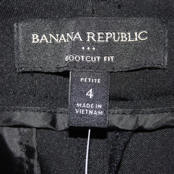 Banana Republic Pant NEW $100 Bootcut Fit Sz 4P x 31 Black Poly Spandex Pant