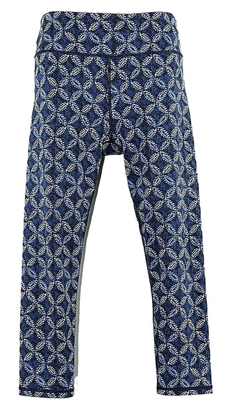 Polo Ralph Lauren Sz S x 22 Blue White Nylon Elastane Active Wear Crop Pant