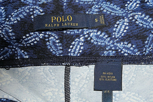 Polo Ralph Lauren Sz S x 22 Blue White Nylon Elastane Active Wear Crop Pant