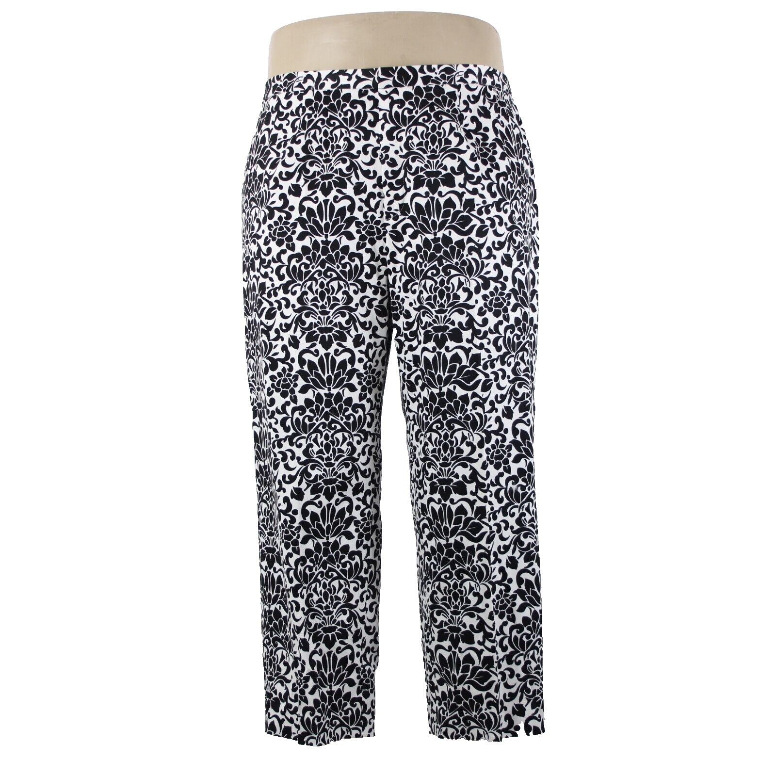 Saks Fifth NEW $190 Sport Sz 18 x 26 Black White Elastic Waist Cotton Pant