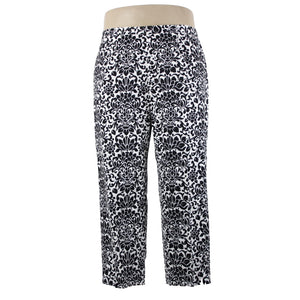 Saks Fifth NEW $190 Sport Sz 18 x 26 Black White Elastic Waist Cotton Pant
