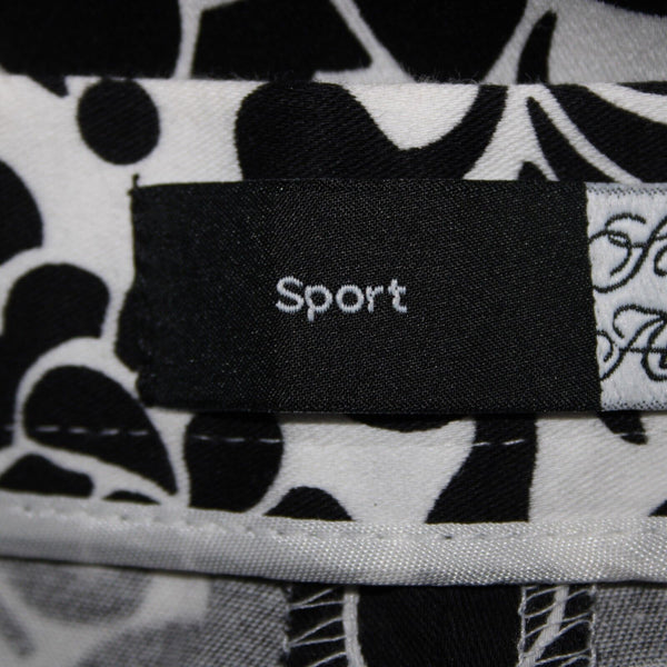 Saks Fifth NEW $190 Sport Sz 18 x 26 Black White Elastic Waist Cotton Pant