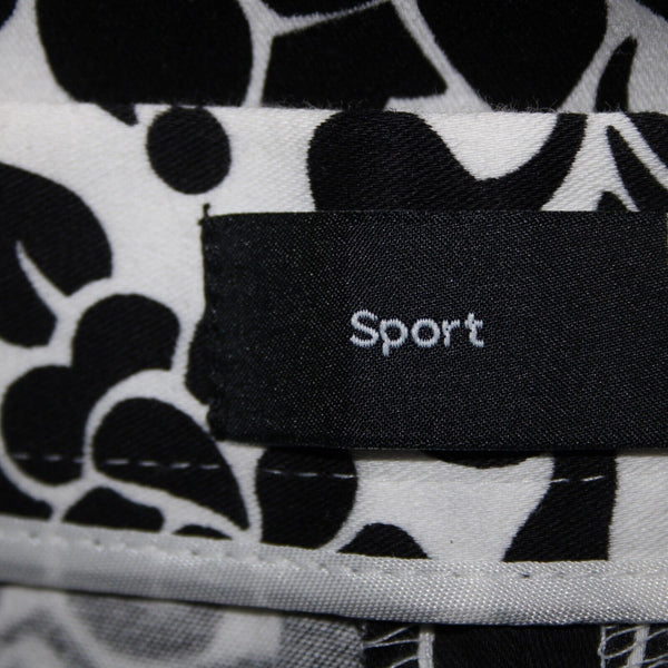 Saks Fifth NEW $190 Sport Sz 18 x 26 Black White Elastic Waist Cotton Pant