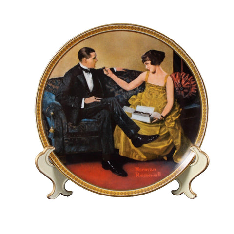 Edwin M Knowles 1854 Flirting In The Parlor By Norman Rockwell #290B Plate