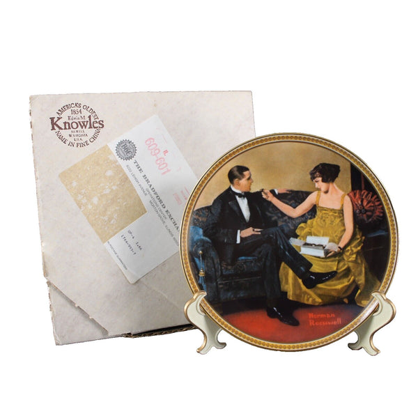 Edwin M Knowles 1854 Flirting In The Parlor By Norman Rockwell #290B Plate