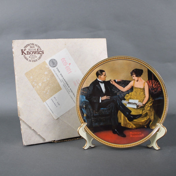 Edwin M Knowles 1854 Flirting In The Parlor By Norman Rockwell #290B Plate