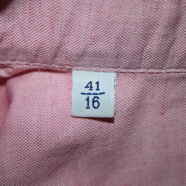 Barba Sz 16/41 Pink Collared 1/2 Button Up Short Sleeve Cotton Linen Shirt