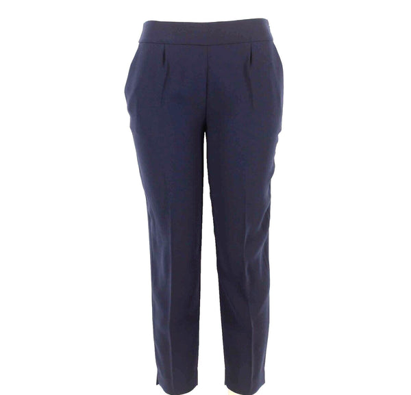 J Crew Sz 0 X 26 Navy Blue Zip Side Closure 100% Polyester Crop Pant