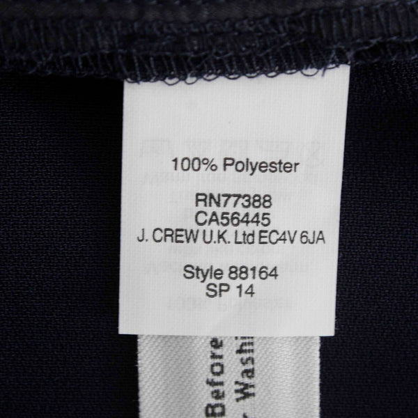 J Crew Sz 0 X 26 Navy Blue Zip Side Closure 100% Polyester Crop Pant