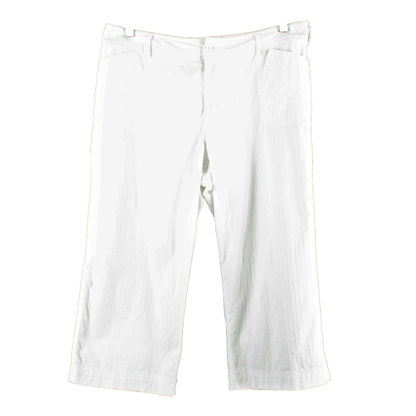 Chicos Sz 2.5 x 22 White 3 Pocket Cotton Blend Crop Capri Pant
