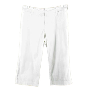 Chicos Sz 2.5 x 22 White 3 Pocket Cotton Blend Crop Capri Pant
