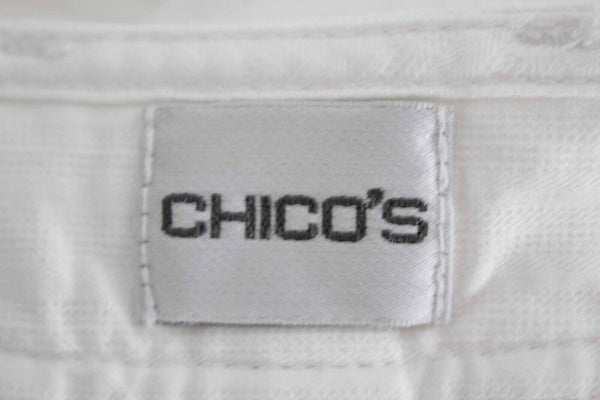Chicos Sz 2.5 x 22 White 3 Pocket Cotton Blend Crop Capri Pant