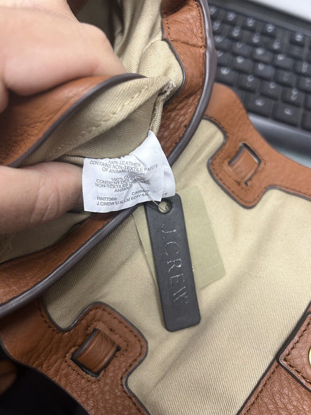 J Crew NEW $98 8 x 5 x 3 Bronze Brown Hardware 100% Leather Crossbody Purse