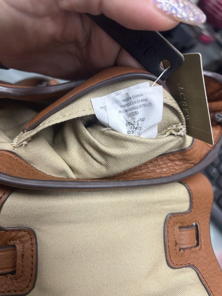 J Crew NEW $98 8 x 5 x 3 Bronze Brown Hardware 100% Leather Crossbody Purse