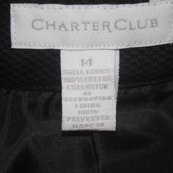 Charter Club Dress NEW $79 Paradise Lost Sz 14 Black Eyelets 100% Cotton Dress