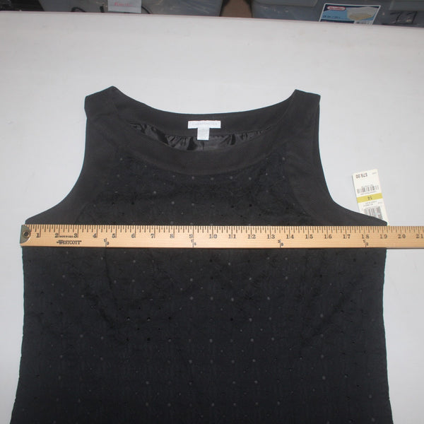 Charter Club Dress NEW $79 Paradise Lost Sz 14 Black Eyelets 100% Cotton Dress